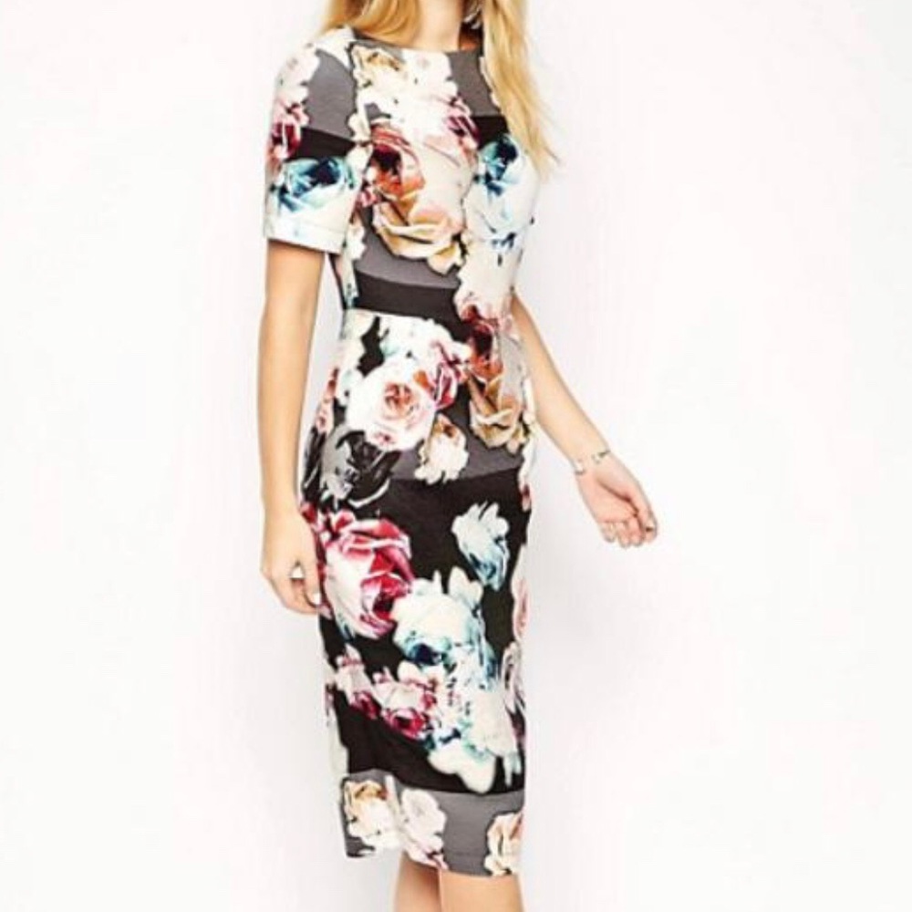 Asos floral midi dress